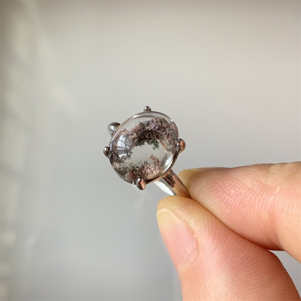 Healing Crystal Set - Lodolite الطبيعية الكوارتز النساء خواتم حديقة
