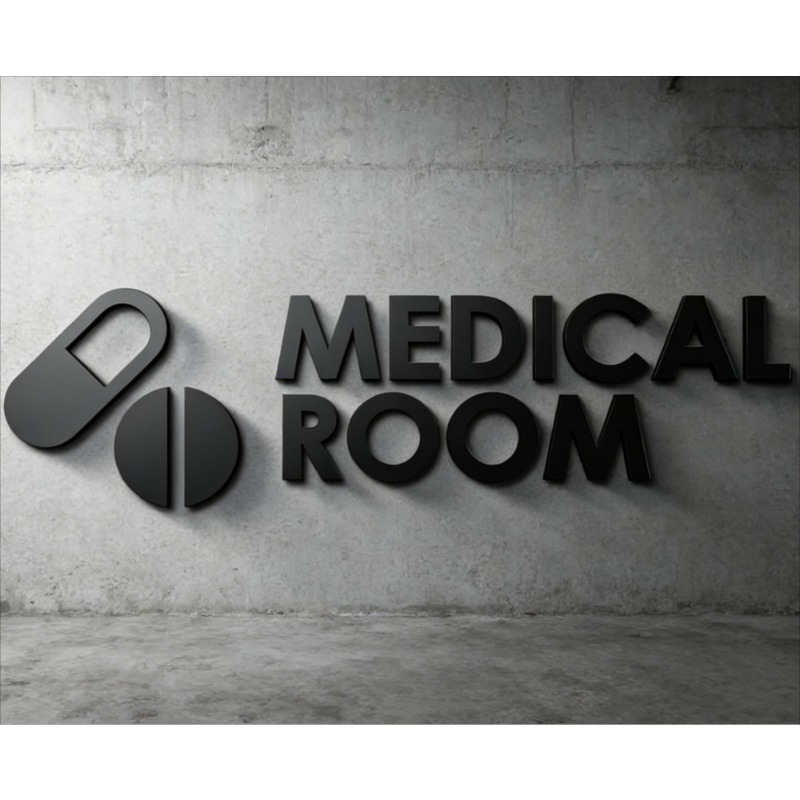 Health Wellness Office - لافتة غرفة طبية - لافتة باب