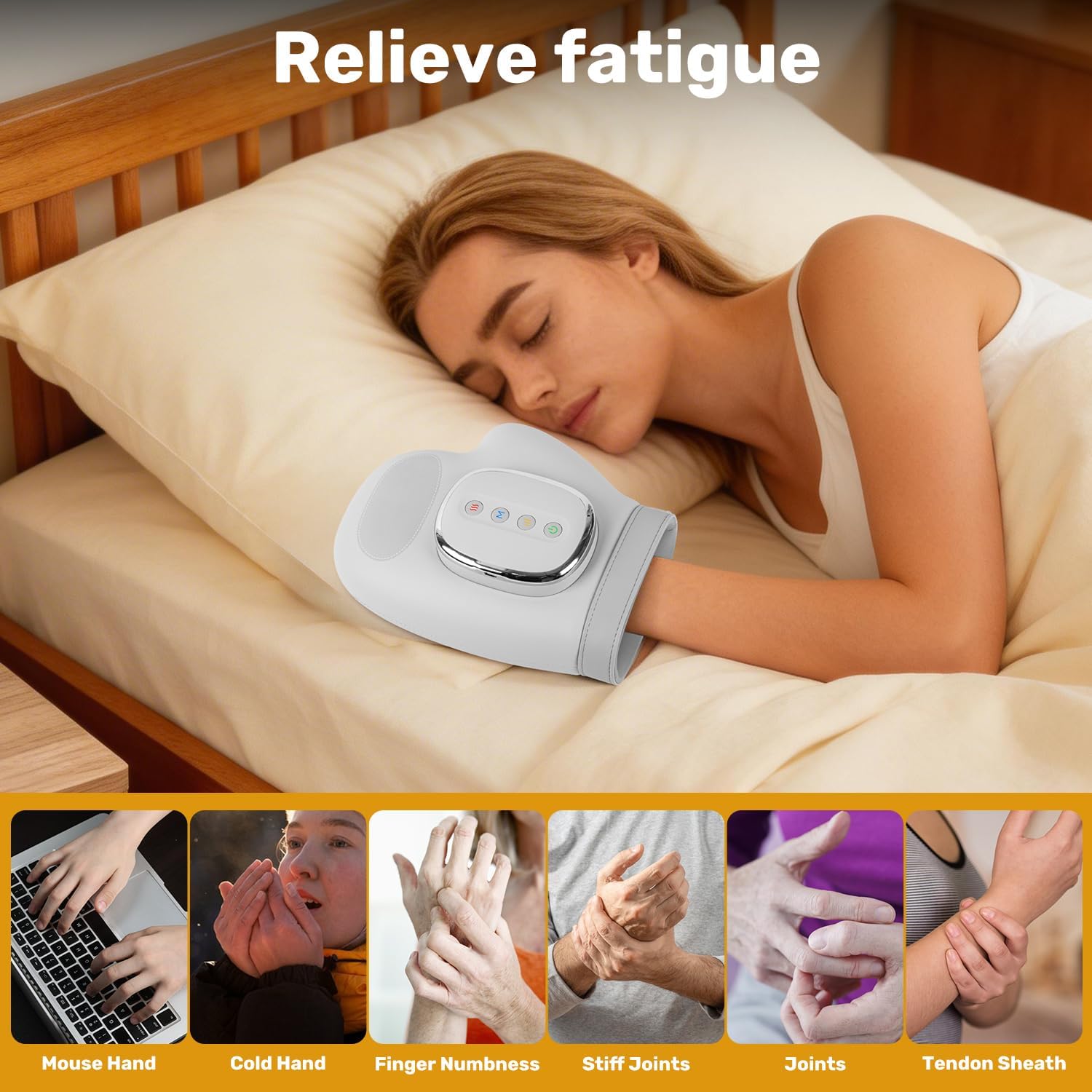 Health Wellness Massage - جهاز تدليك اليد بالضغط الهوائي، قفاز