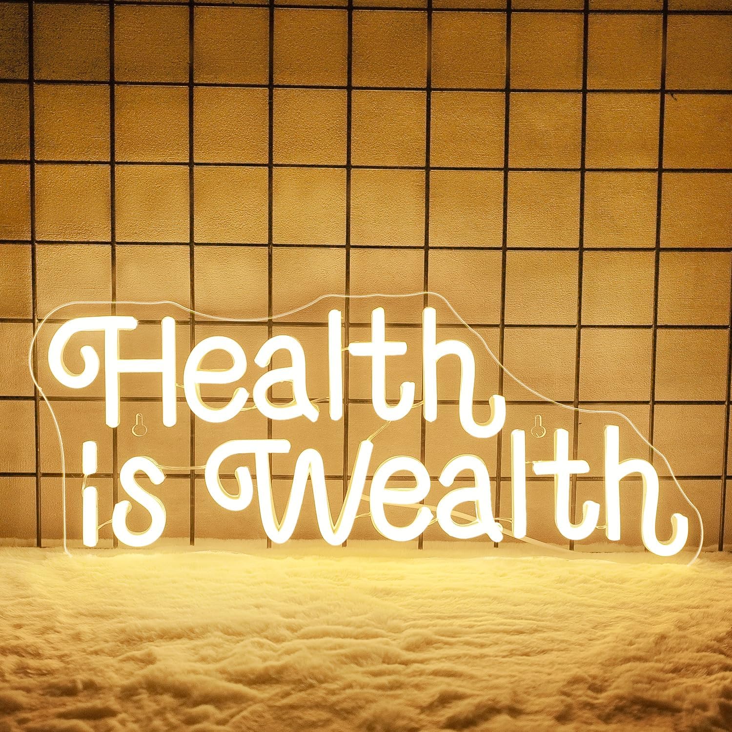 الصحة هي الثروة - لافتة نيون ت - مراجعة Health Wellness Office وسعره