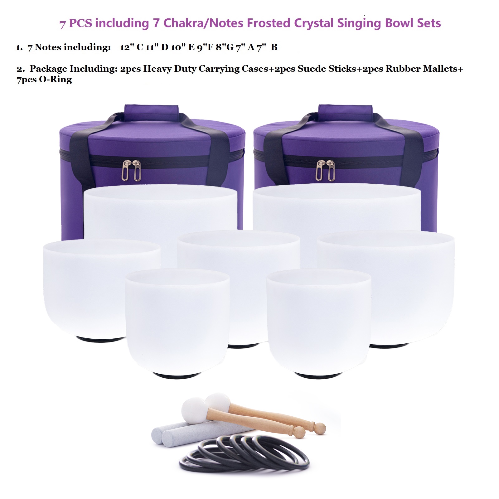 أطباق الغناء الكريستال مع حمل  - مراجعة Healing Crystal Set وسعره