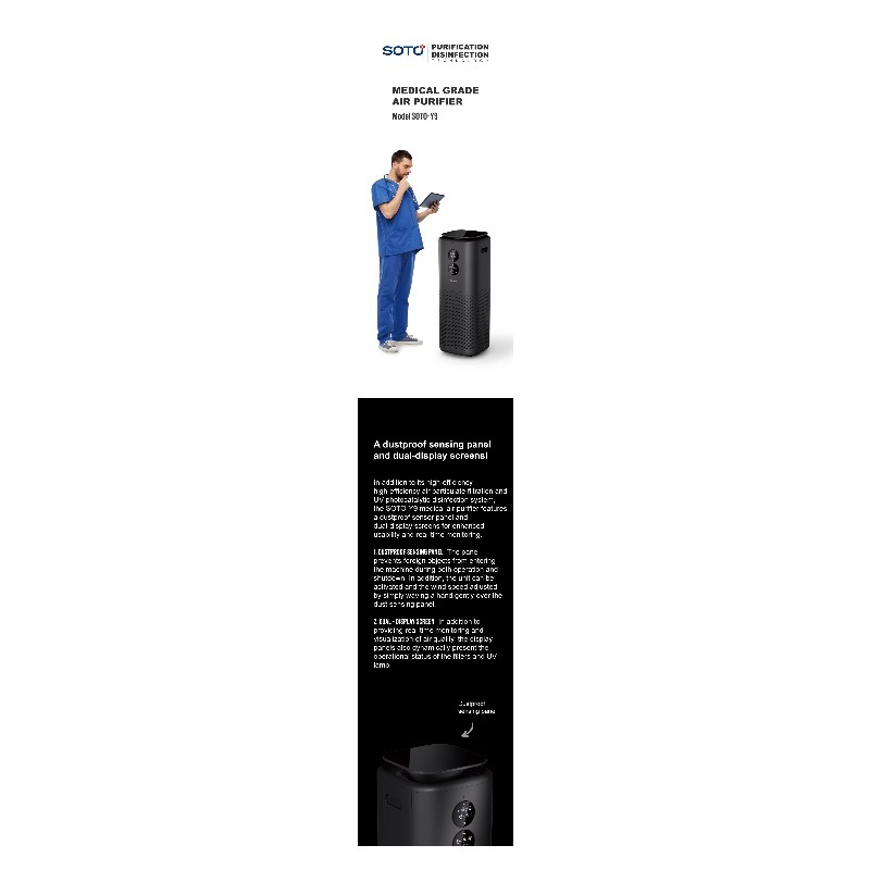 منقي هواء كهربائي SOTO Y9 H13  - مراجعة Air Purifier Hepa وسعره