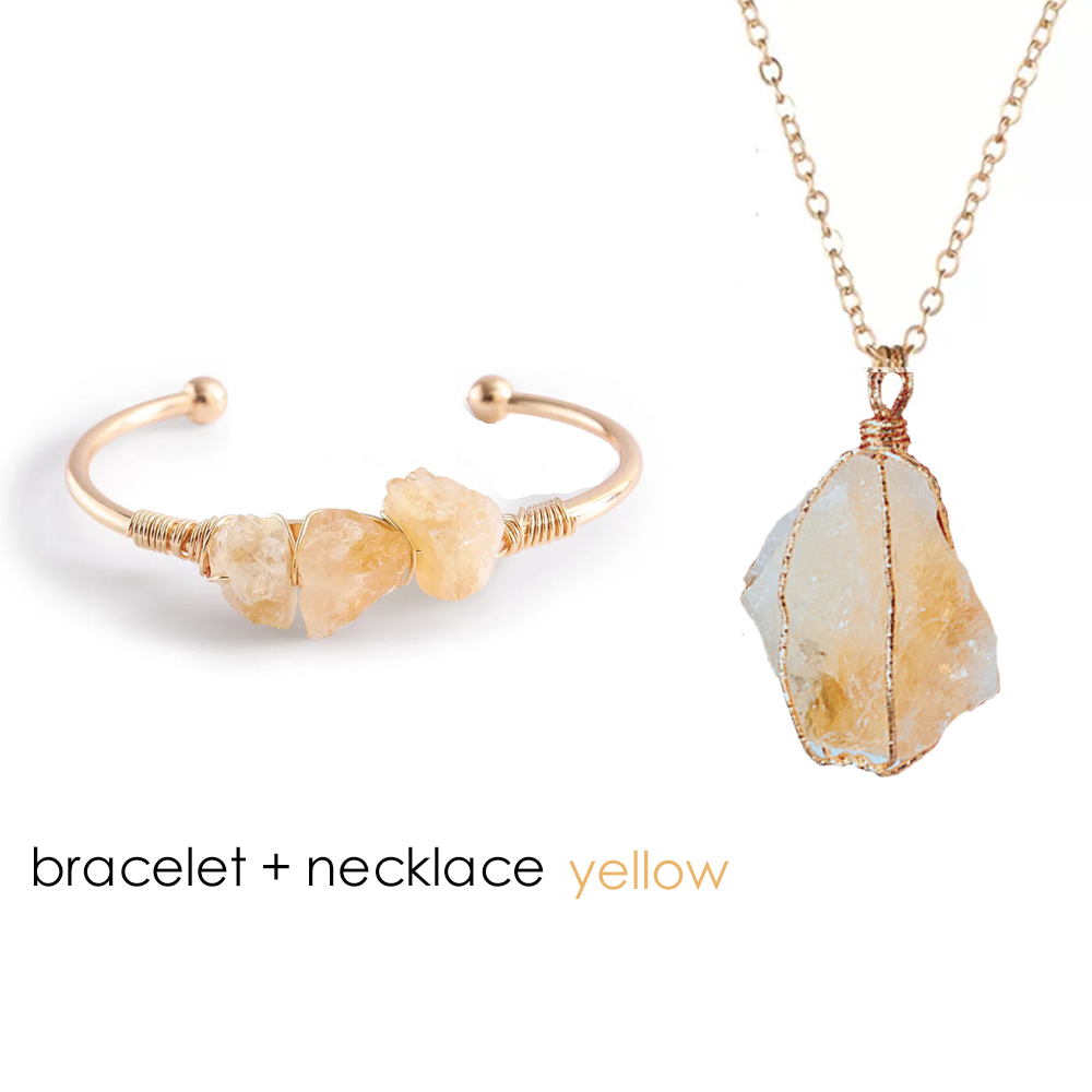 أساور أساور مفتوحة من الحجر ال - مراجعة Healing Crystal Set وسعره